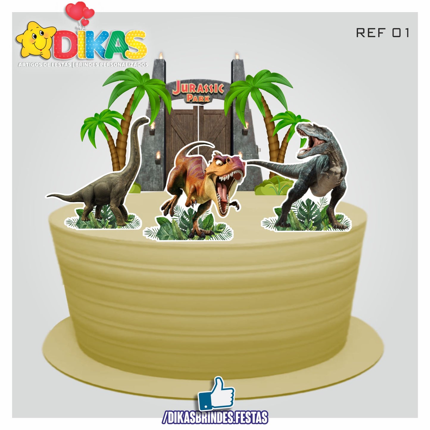 TOPO DE BOLO - DINOSSAUROS