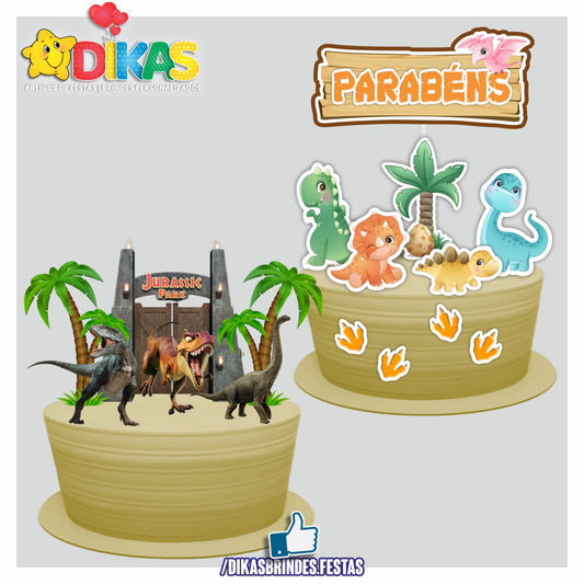 TOPO DE BOLO - DINOSSAUROS