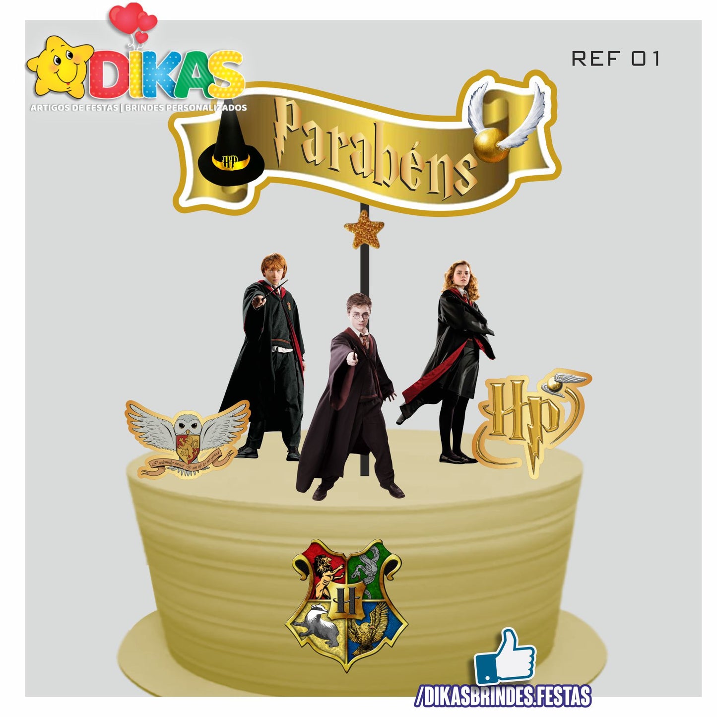 TOPO DE BOLO - HARRY POTTER