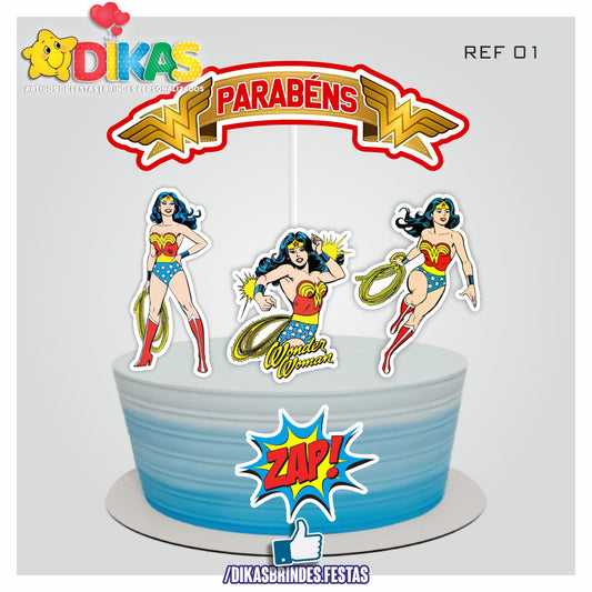 TOPO DE BOLO - MULHER MARAVILHA