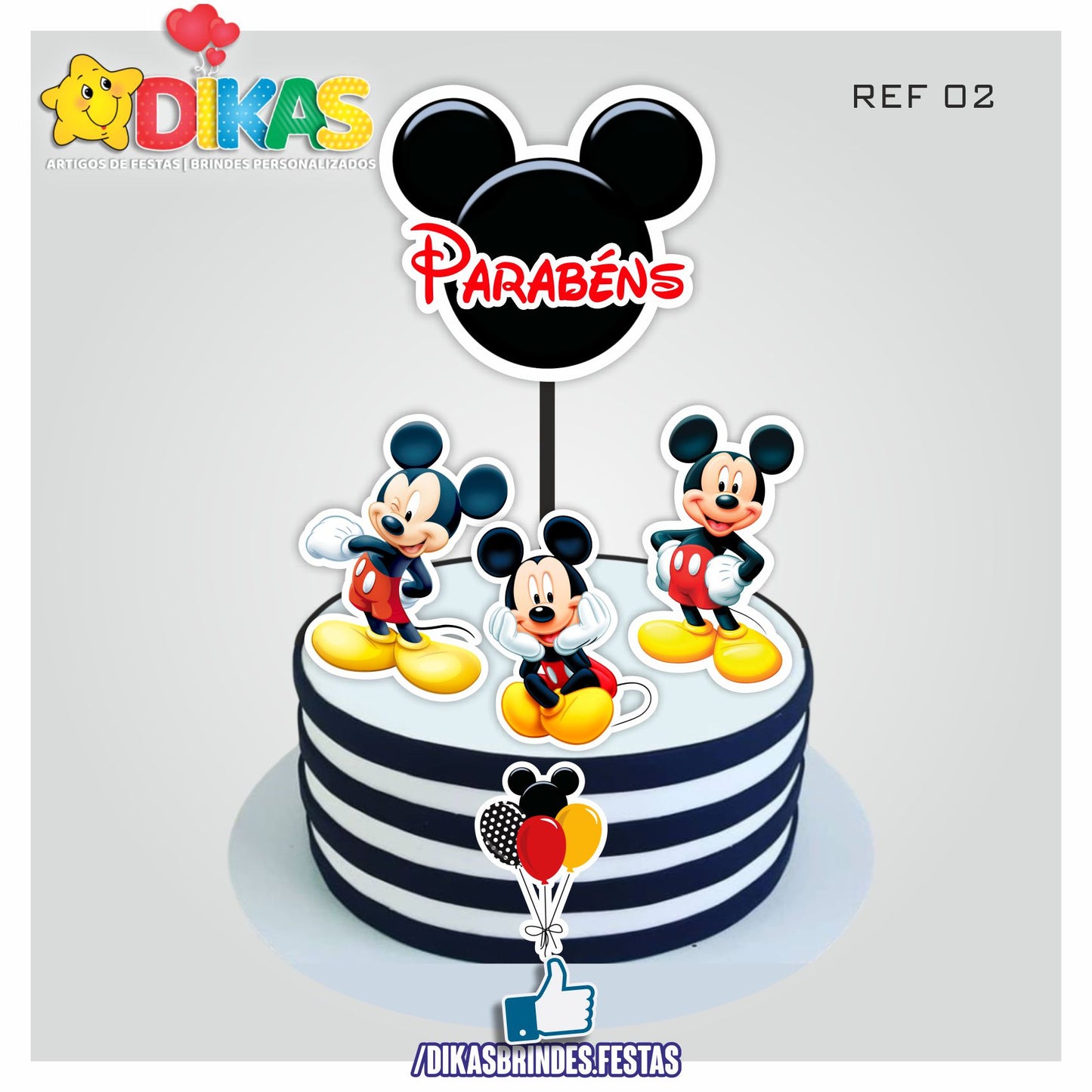 TOPO DE BOLO - MICKEY