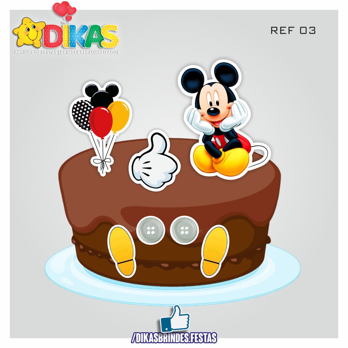 TOPO DE BOLO - MICKEY