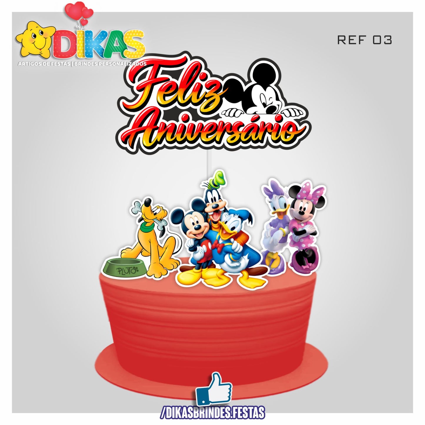 TOPO DE BOLO - MICKEY E OS AMIGOS