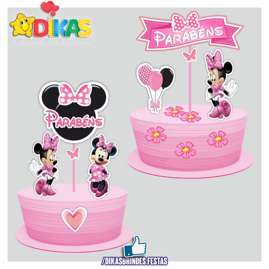 TOPO DE BOLO - MINNIE ROSA
