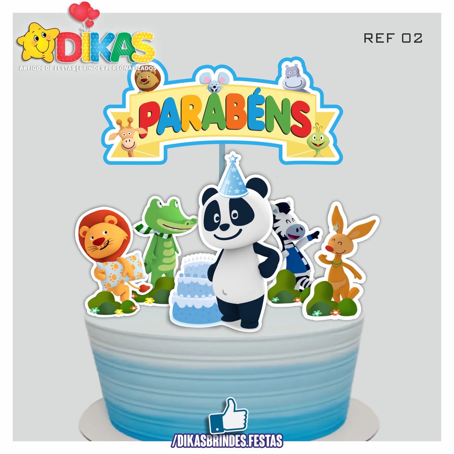 TOPO DE BOLO - PANDA E OS AMIGOS