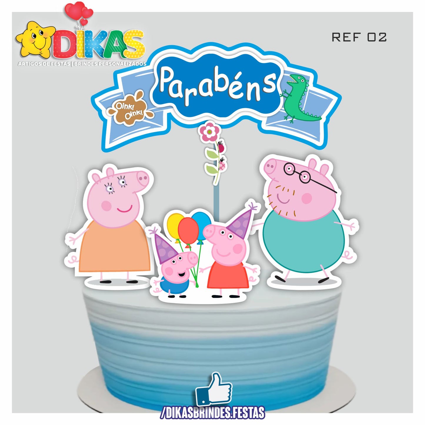 TOPO DE BOLO - PORQUINHA PEPPA