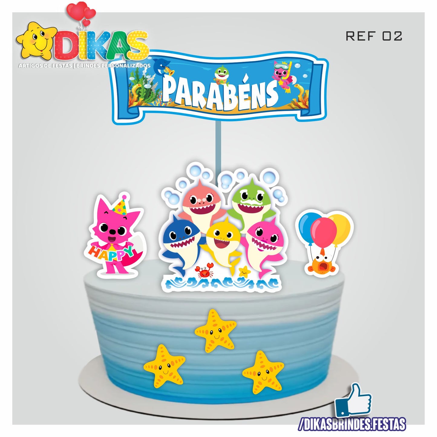 TOPO DE BOLO - BABY SHARK