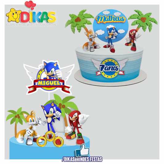 TOPO DE BOLO PERSONALIZADO - SONIC