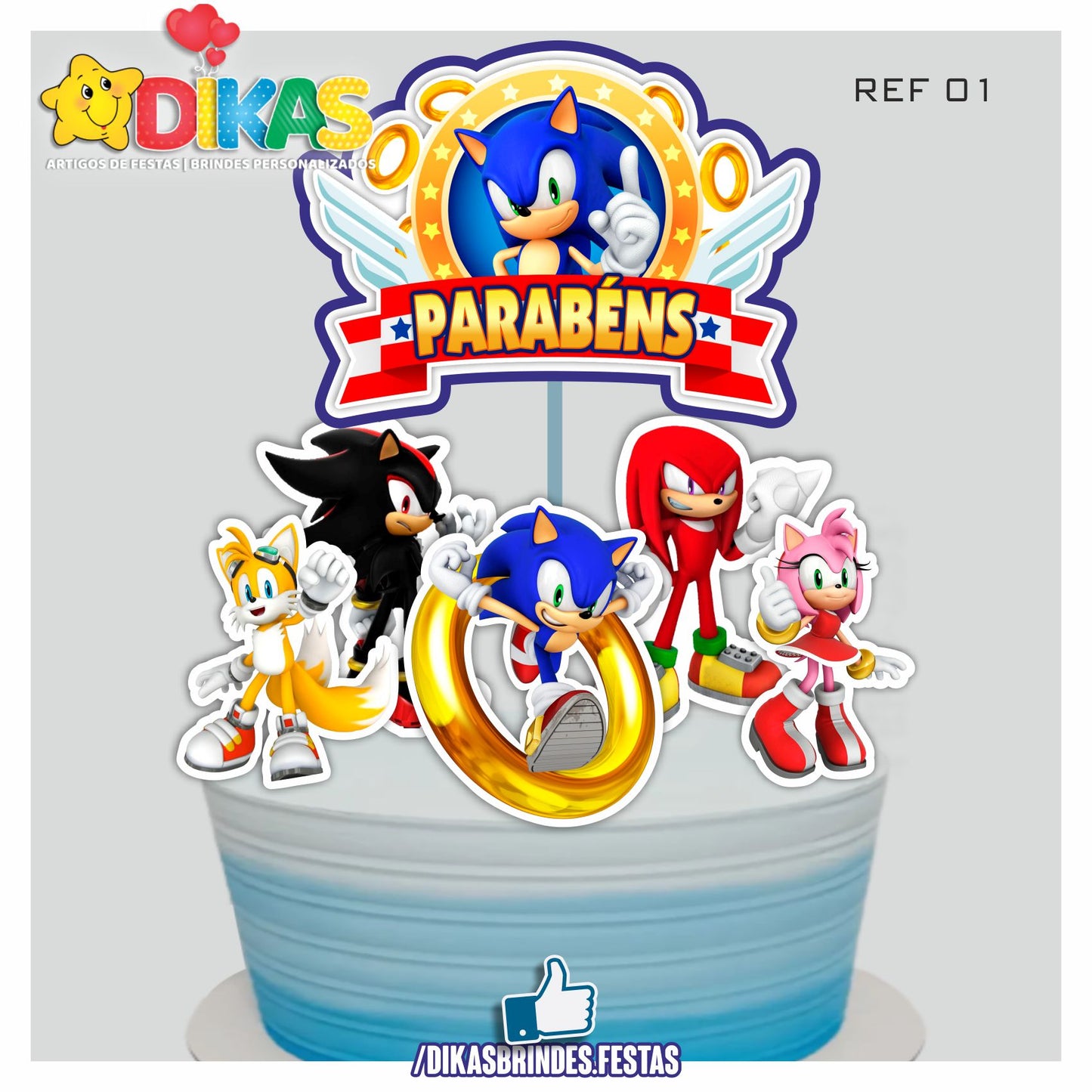 TOPO DE BOLO - SONIC