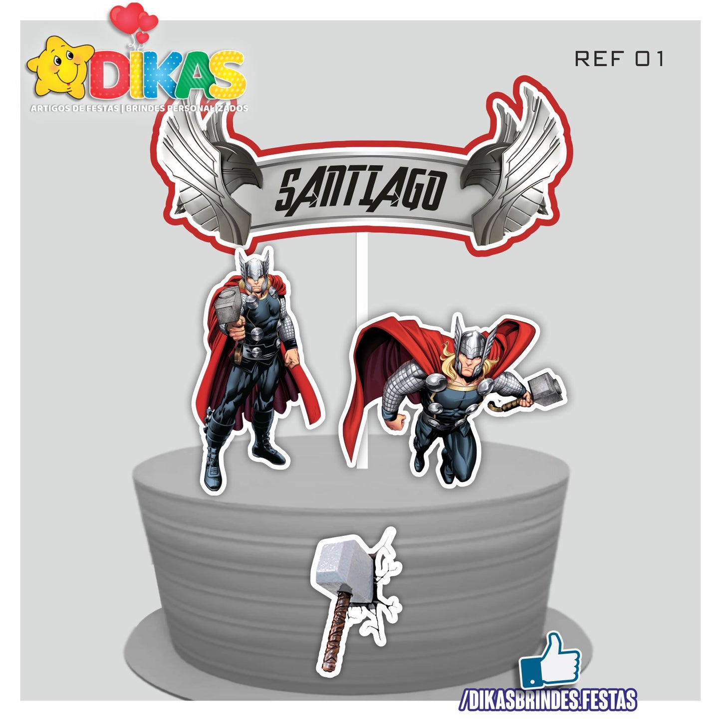 TOPO DE BOLO PERSONALIZADO - THOR