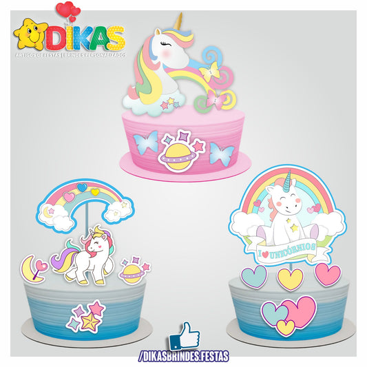TOPO DE BOLO - UNICÓRNIO