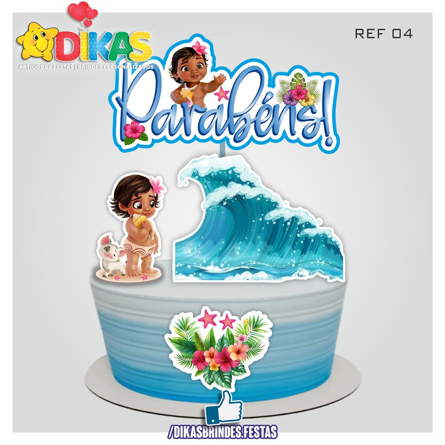 TOPO DE BOLO - VAIANA