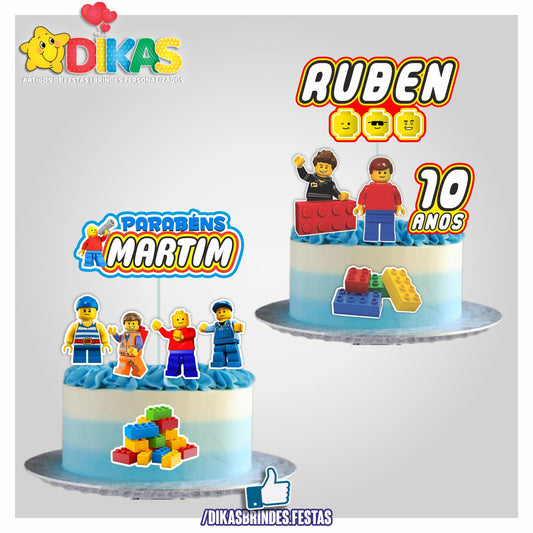 TOPO DE BOLO PERSONALIZADO - LEGO