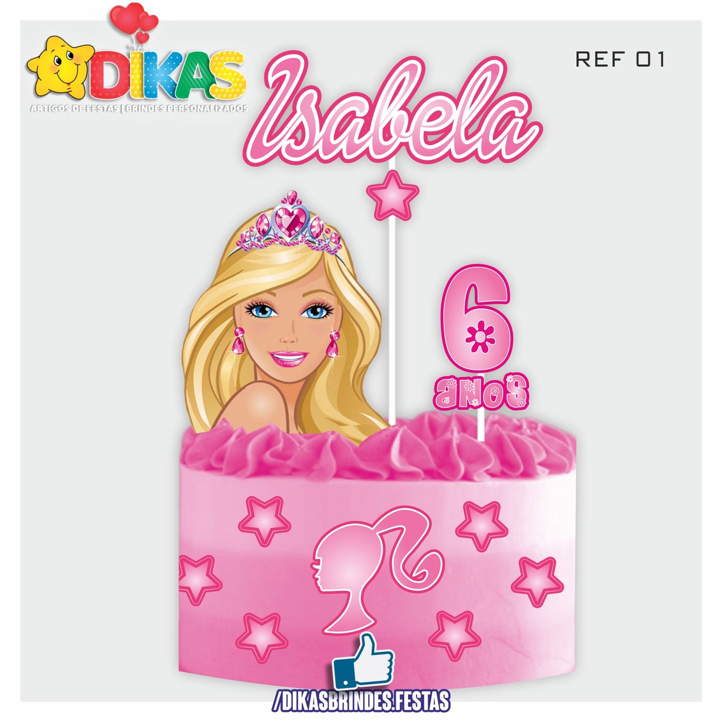 TOPO DE BOLO PERSONALIZADO - BARBIE
