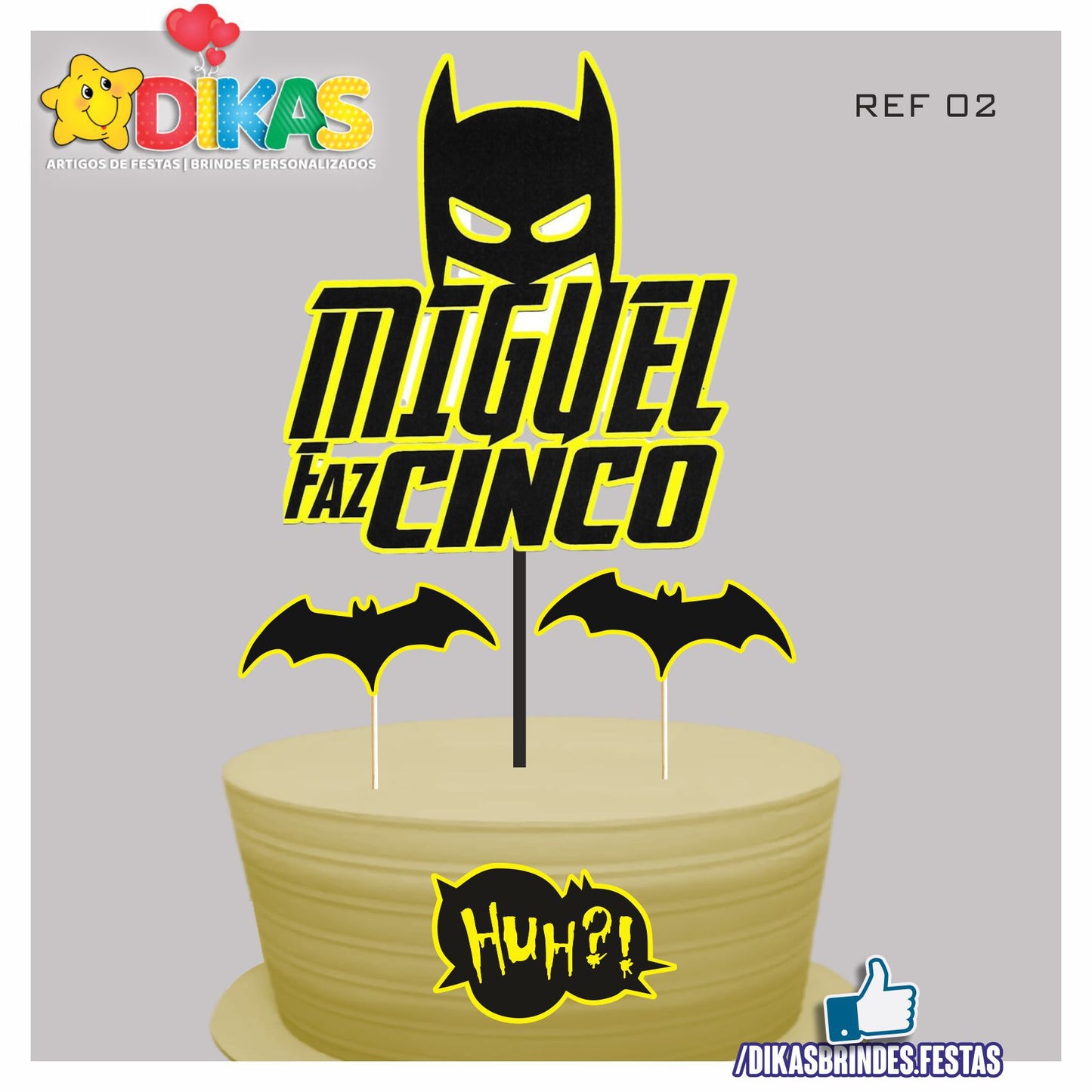TOPO DE BOLO PERSONALIZADO - BATMAN