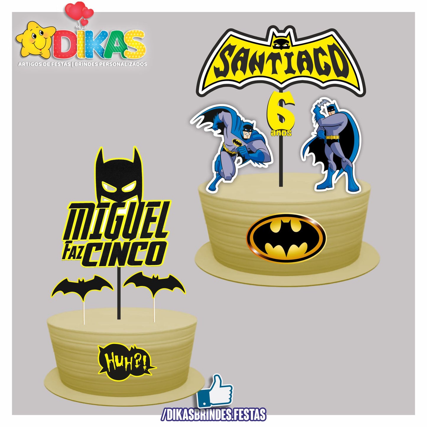 TOPO DE BOLO PERSONALIZADO - BATMAN