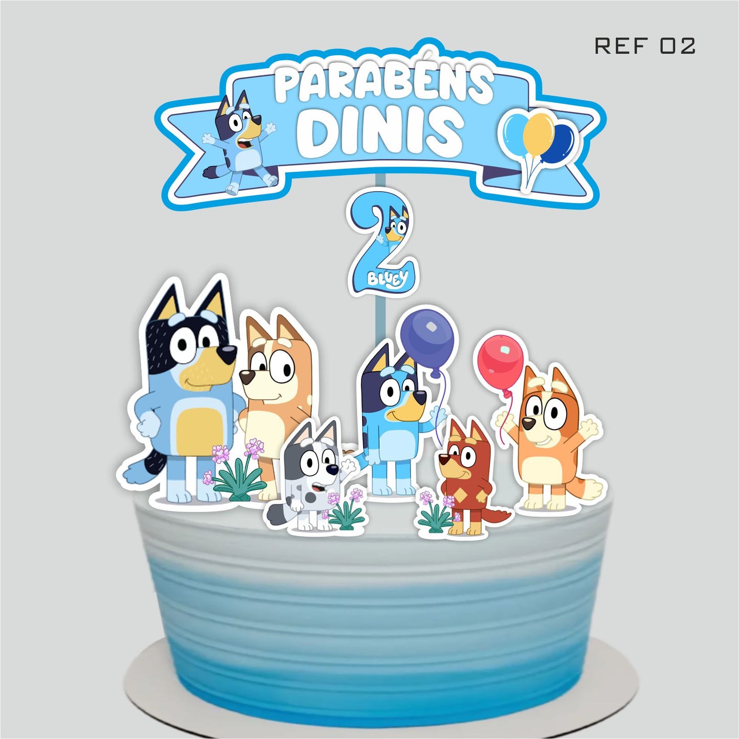 TOPO DE BOLO PERSONALIZADO - BLUEY
