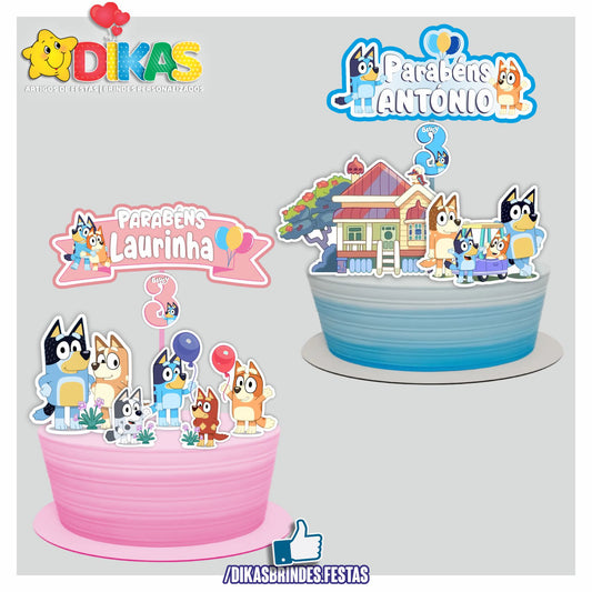 TOPO DE BOLO PERSONALIZADO - BLUEY