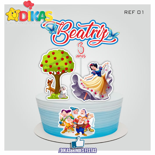 TOPO DE BOLO PERSONALIZADO - BRANCA DE NEVE