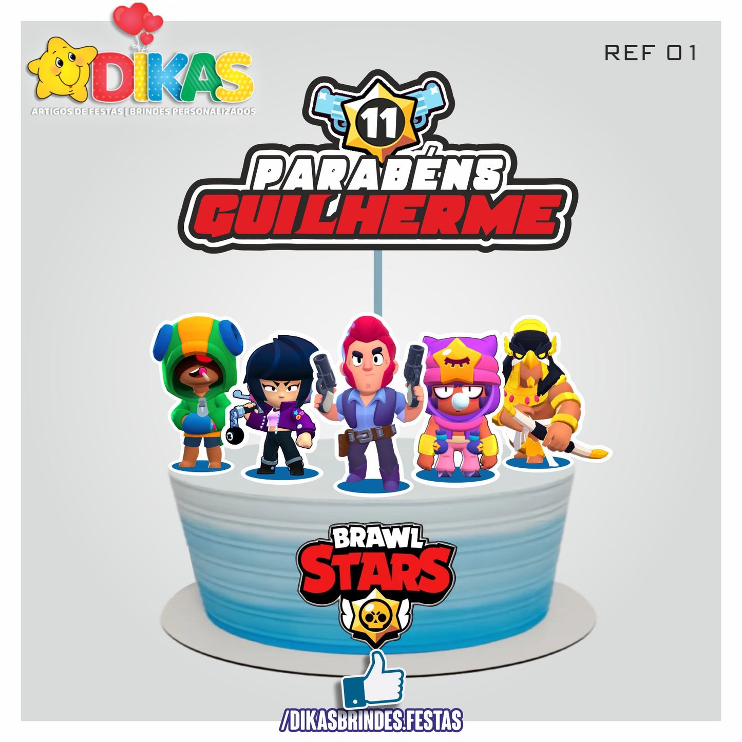 TOPO DE BOLO PERSONALIZADO - BRAWL STARS