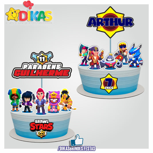 TOPO DE BOLO PERSONALIZADO - BRAWL STARS