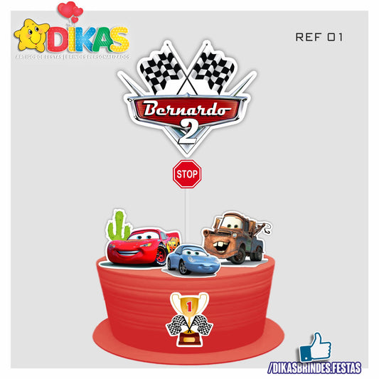 TOPO DE BOLO PERSONALIZADO - CARS