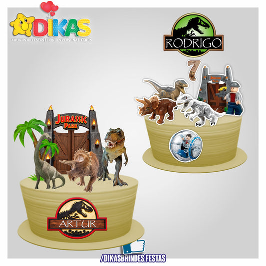 TOPO DE BOLO PERSONALIZADO - DINOSSAUROS