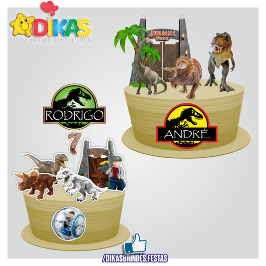 TOPO DE BOLO PERSONALIZADO - DINOSSAUROS