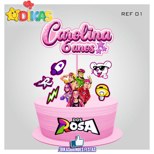 TOPO DE BOLO PERSONALIZADO - GRUPO DOS ROSA