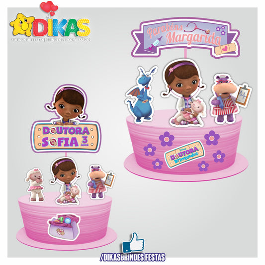 TOPO DE BOLO PERSONALIZADO - DOUTORA BRINQUEDOS