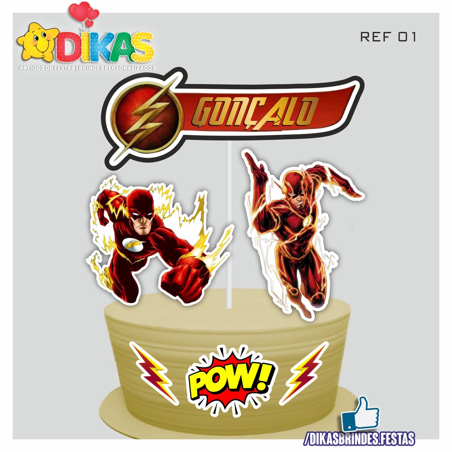 TOPO DE BOLO PERSONALIZADO - THE FLASH