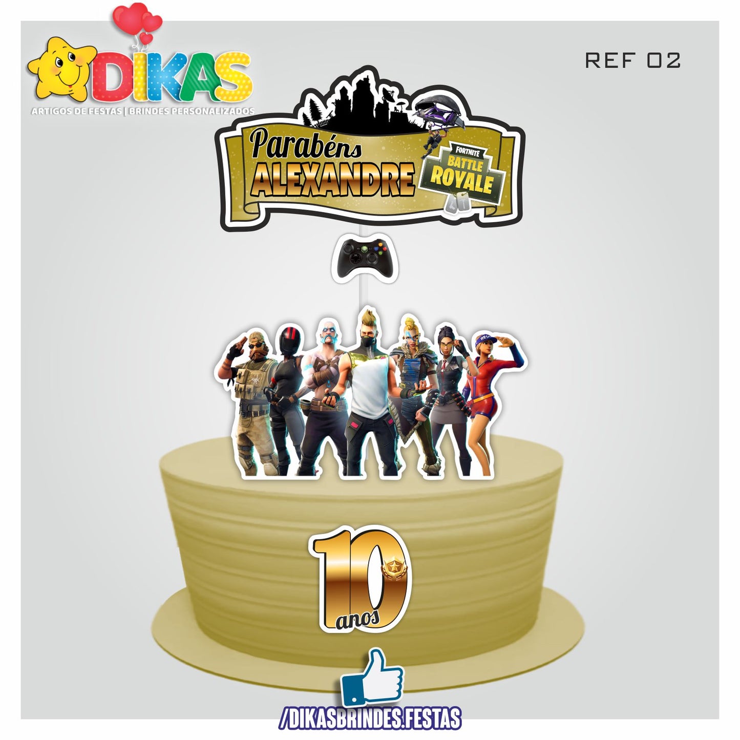 TOPO DE BOLO PERSONALIZADO - FORTNITE