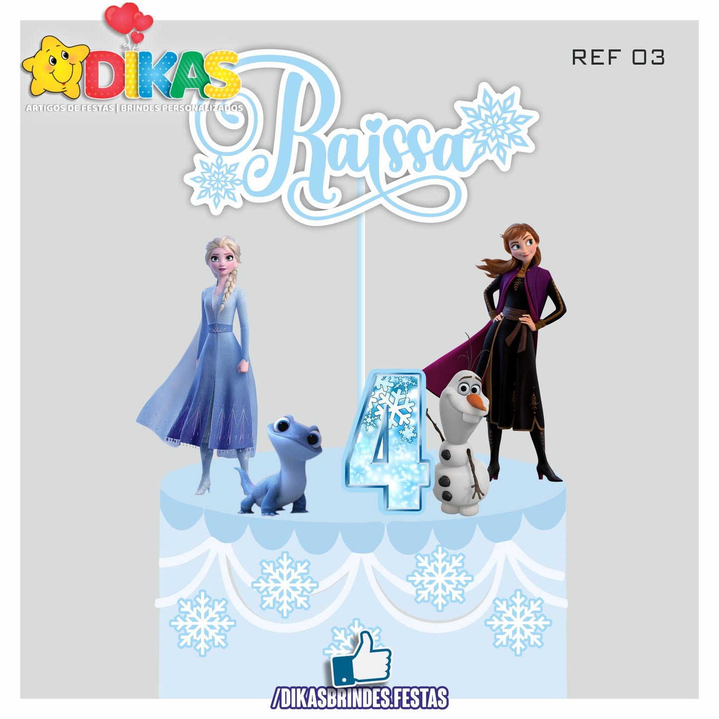 TOPO DE BOLO PERSONALIZADO - FROZEN
