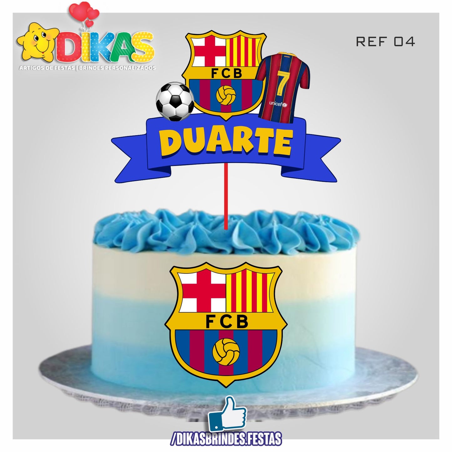 TOPO DE BOLO PERSONALIZADO - FUTEBOL