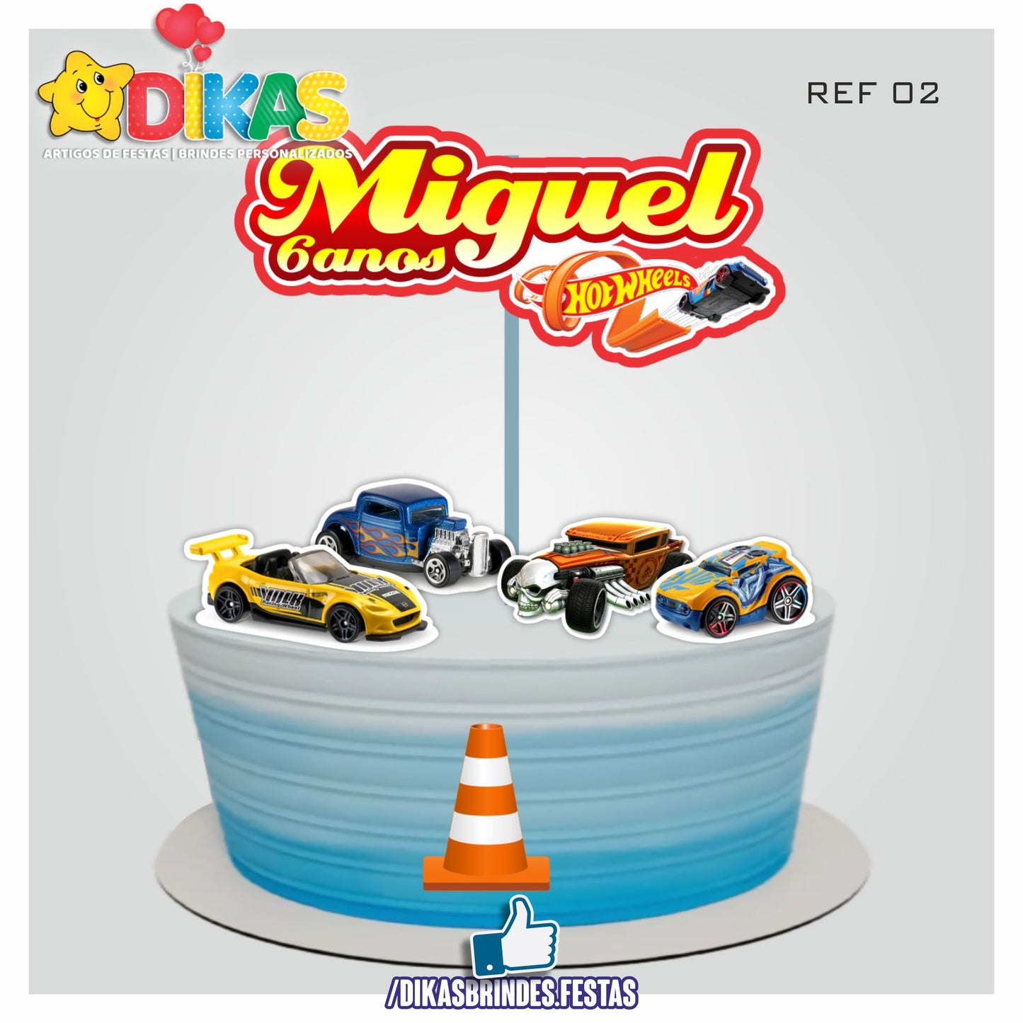 TOPO DE BOLO PERSONALIZADO - HOTWHEELS