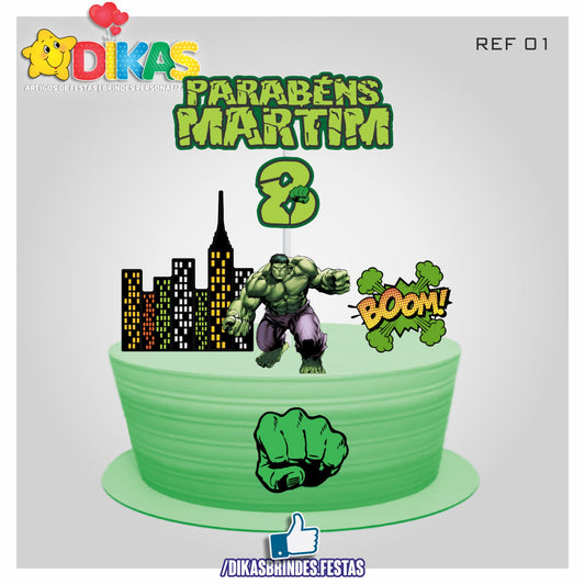 TOPO DE BOLO PERSONALIZADO - HULK