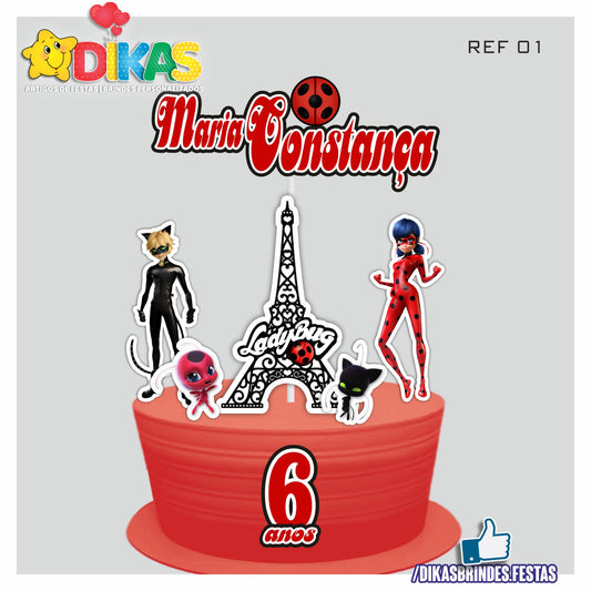 TOPO DE BOLO PERSONALIZADO - LADYBUG