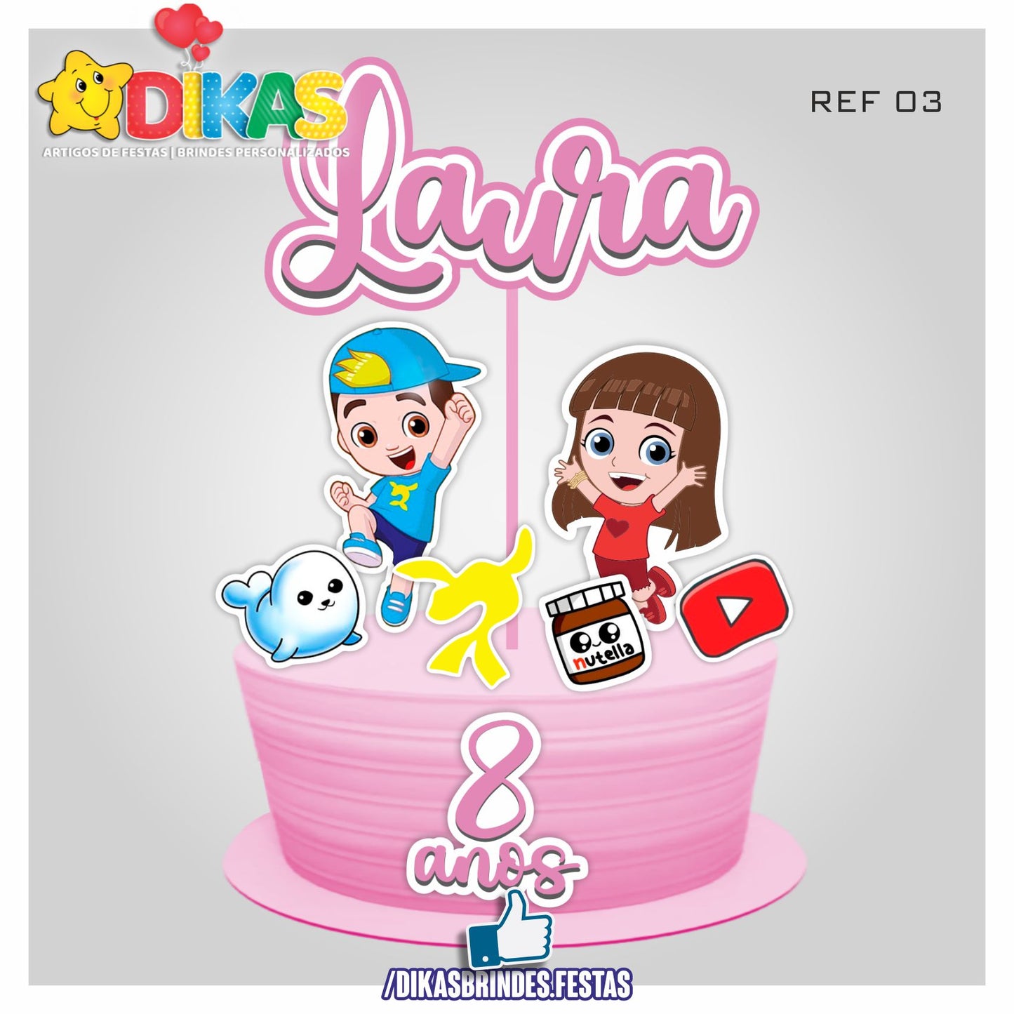 TOPO DE BOLO PERSONALIZADO - LUCCAS NETO