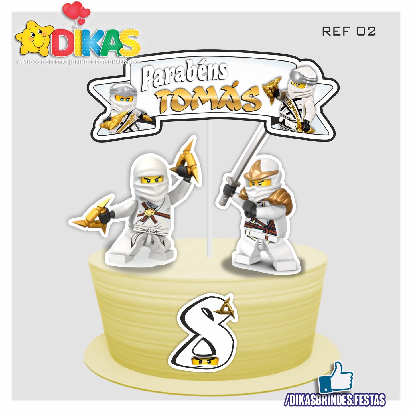 TOPO DE BOLO PERSONALIZADO - NINJAGO