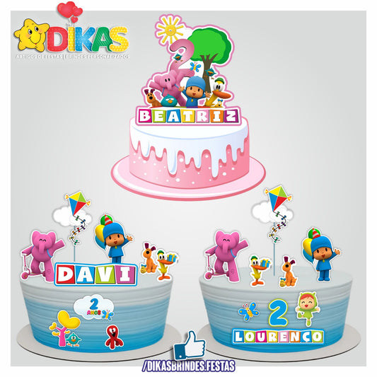 TOPO DE BOLO PERSONALIZADO - POCOYO