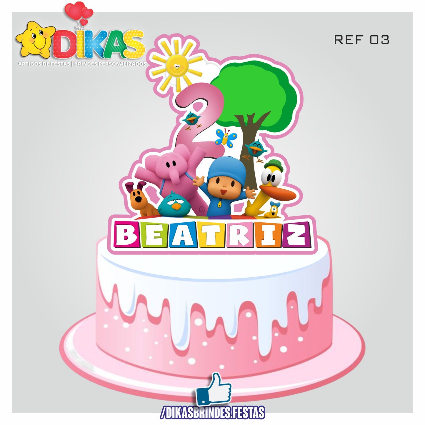 TOPO DE BOLO PERSONALIZADO - POCOYO