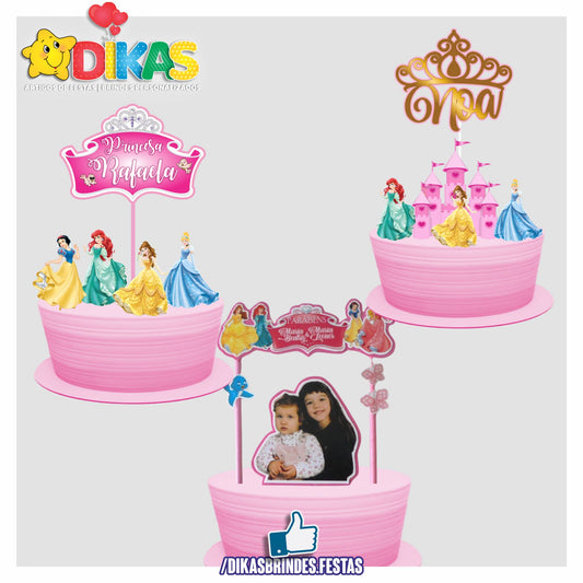 TOPO DE BOLO PERSONALIZADO - PRINCESAS DISNEY