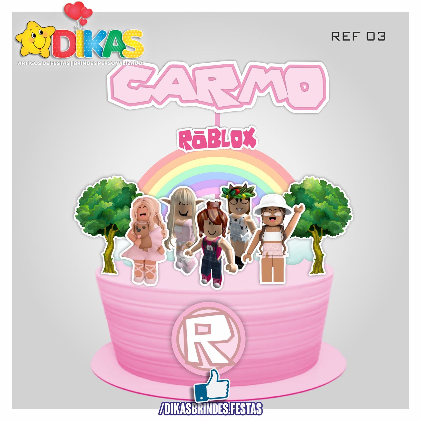 TOPO DE BOLO PERSONALIZADO - ROBLOX