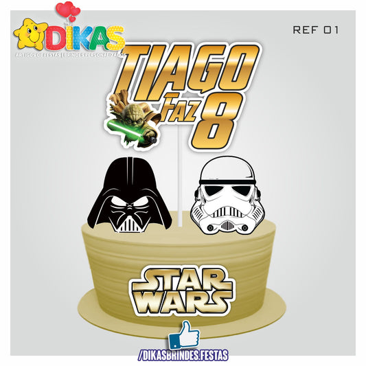 TOPO DE BOLO PERSONALIZADO - STAR WARS
