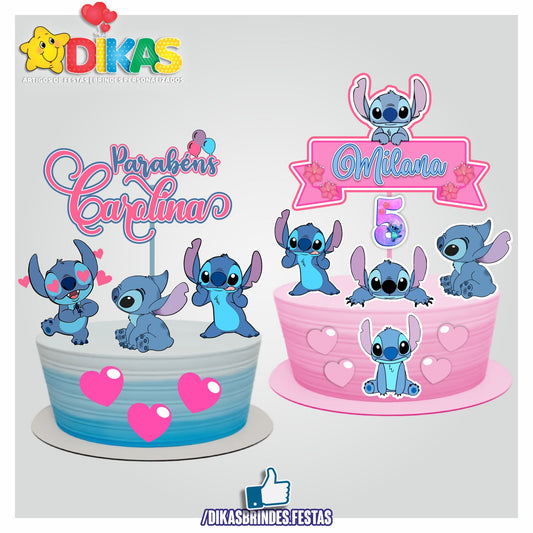 TOPO DE BOLO PERSONALIZADO - STITCH
