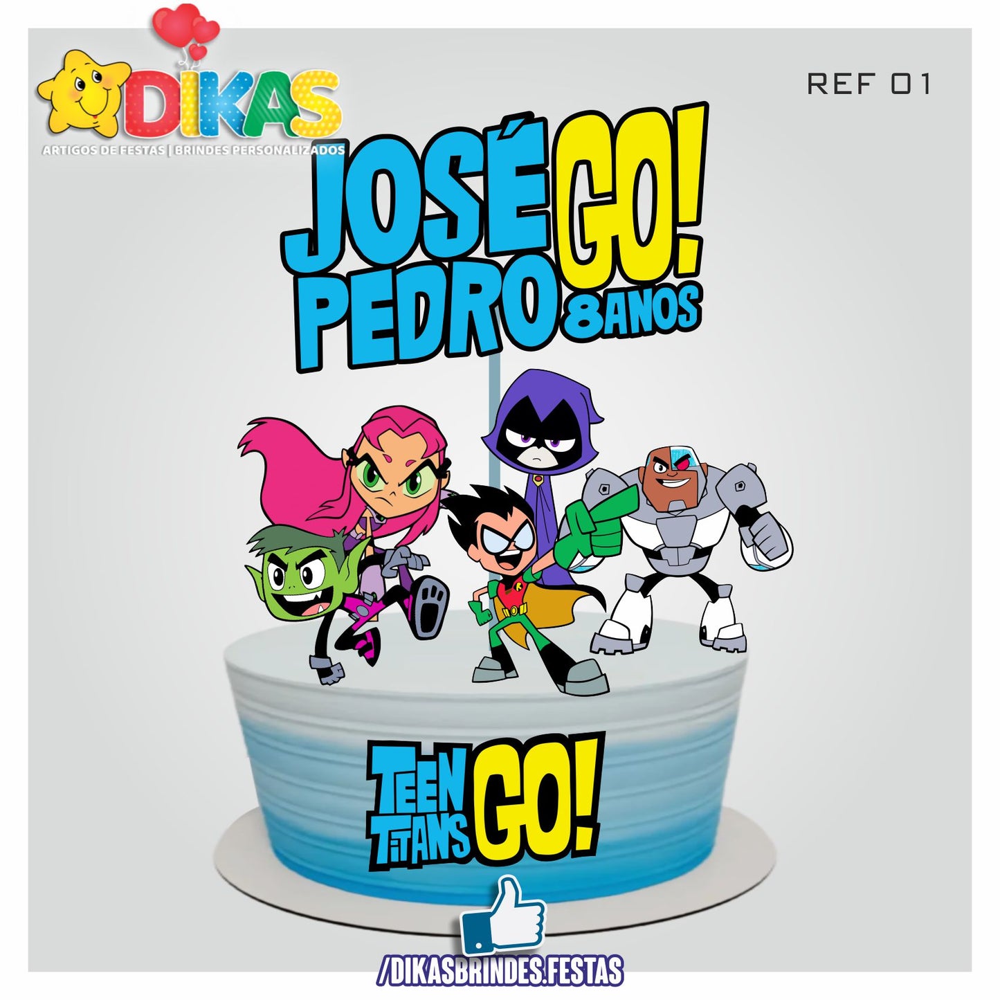 TOPO DE BOLO PERSONALIZADO - TEEN TITANS GO