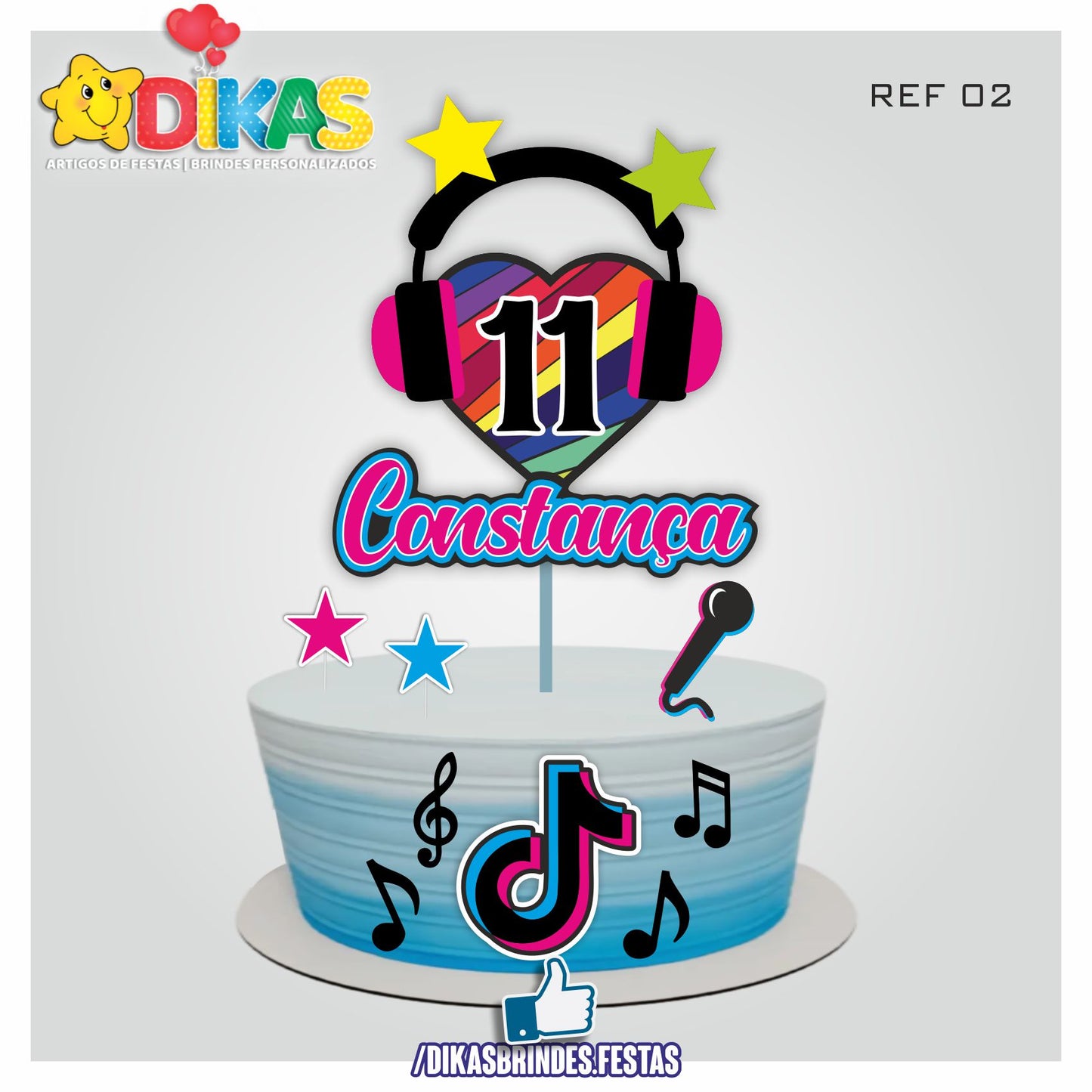 TOPO DE BOLO PERSONALIZADO - TIK TOK