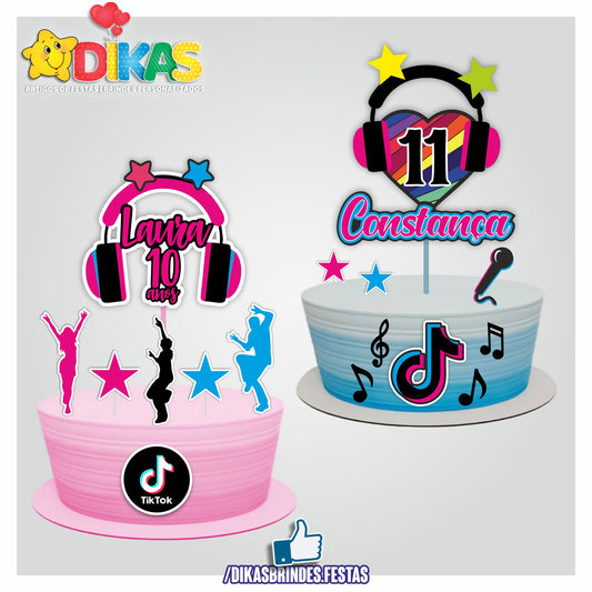 TOPO DE BOLO PERSONALIZADO - TIK TOK