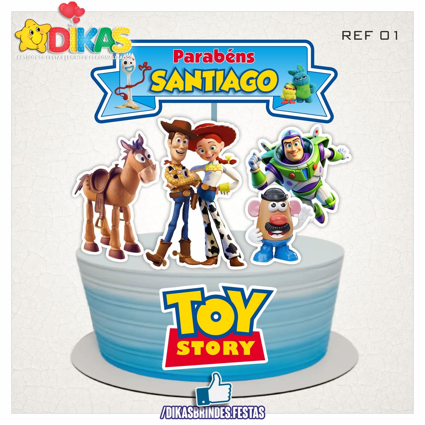 TOPO DE BOLO PERSONALIZADO - TOY STORY