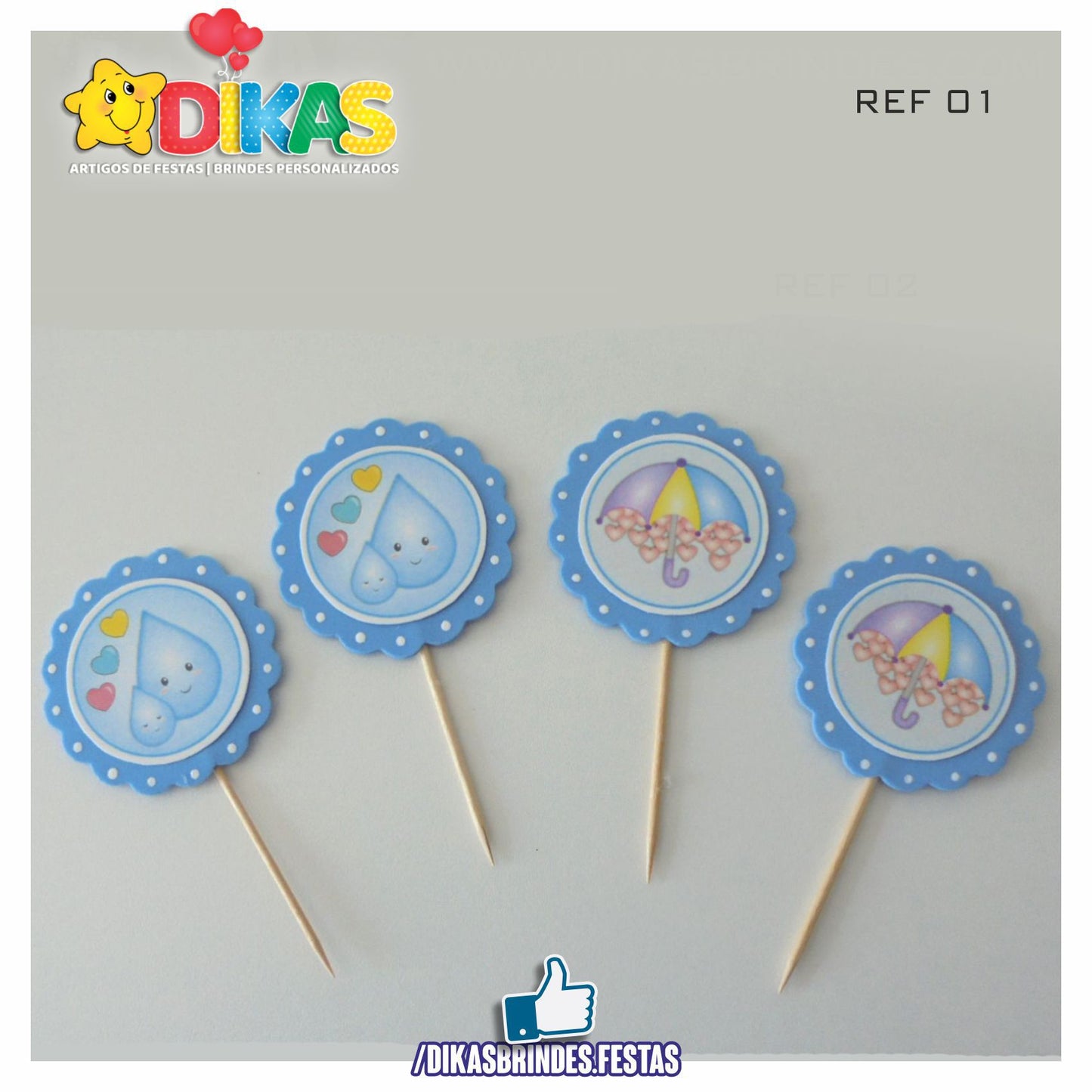 TOPPERS ARTESANAL - CHUVA DE AMOR